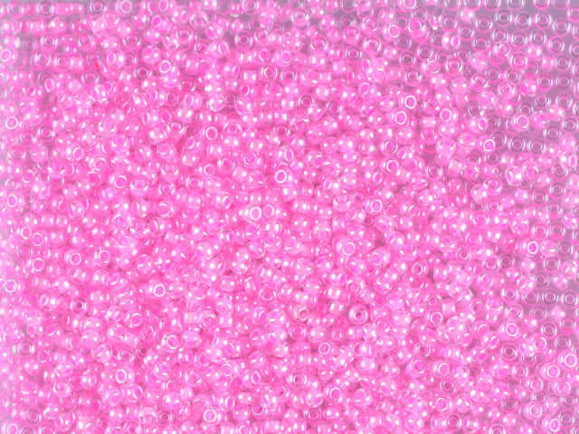 1 kg Preciosa Ornela Seed Beads Coated, Round Hole, Loose, Crystal, Colour Lined Pink, Sfinx (38123), Glass, Czech Republic, OUTLET