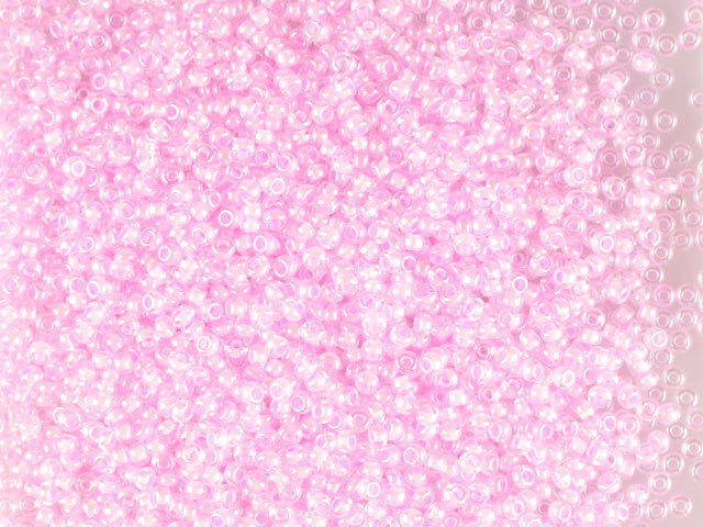 1 kg Preciosa Ornela Seed Beads Coated, Round Hole, Loose, Crystal, Colour Lined Pink, Sfinx (38126), Glass, Czech Republic, OUTLET