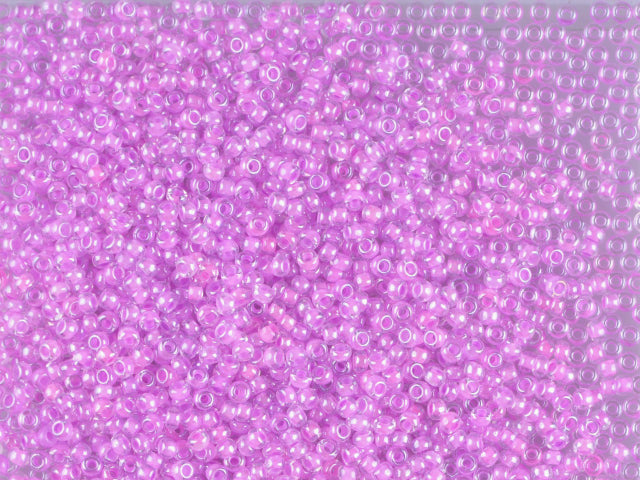 1 kg Preciosa Ornela Seed Beads Coated, Round Hole, Loose, Crystal, Colour Lined Pink, Sfinx (38127), Glass, Czech Republic, OUTLET