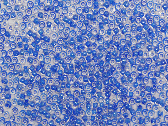 1 kg Preciosa Ornela Seed Beads Coated, Round Hole, Loose, Crystal, Colour Lined Blue, Sfinx (38136), Glass, Czech Republic, OUTLET