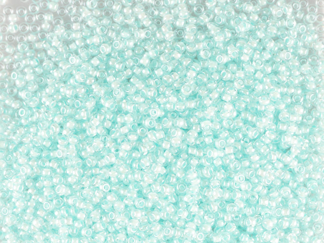 Wholesale (1kg / 500g) Preciosa Ornela Seed Beads Coated, Round Hole, Loose, Crystal, Colour Lined Green, Sfinx (38153), Glass, Czech Republic, OUTLET