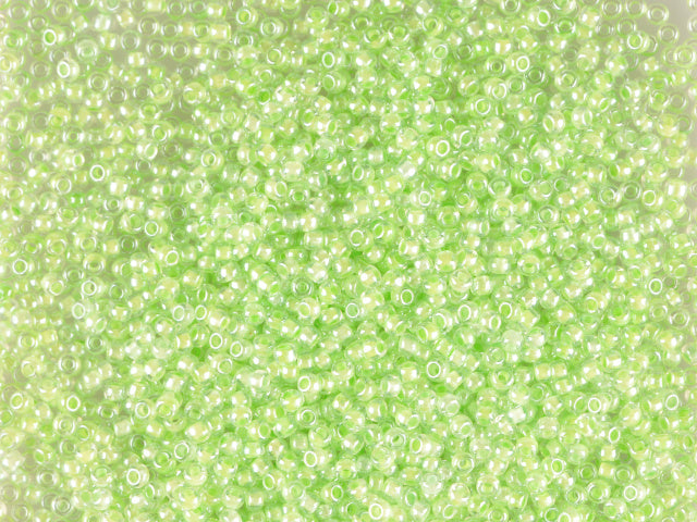 Wholesale (1kg / 500g) Preciosa Ornela Seed Beads Coated, Round Hole, Loose, Crystal, Colour Lined Green, Sfinx (38154), Glass, Czech Republic, OUTLET