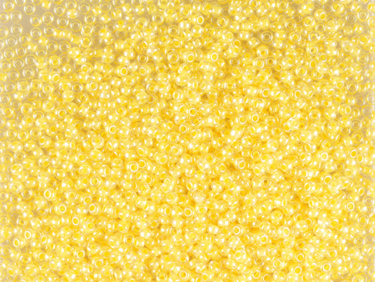 1 kg Preciosa Ornela Seed Beads Coated, Round Hole, Loose, Crystal, Colour Lined Yellow, Sfinx (38182), Glass, Czech Republic, OUTLET