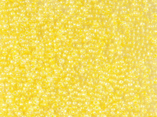 1 kg Preciosa Ornela Seed Beads Coated, Round Hole, Loose, Crystal, Colour Lined Yellow, Sfinx (38186), Glass, Czech Republic, OUTLET