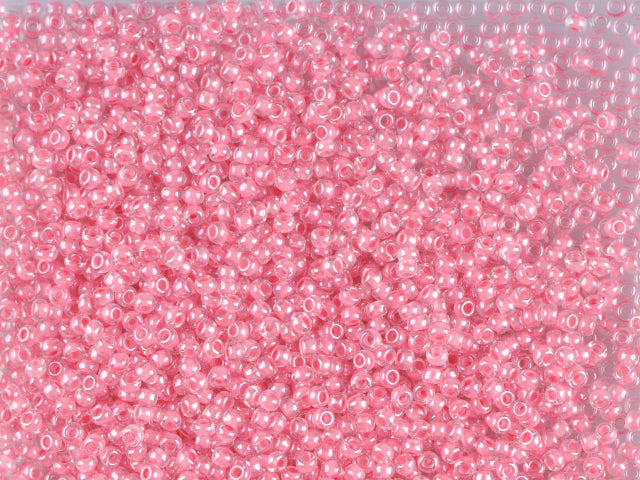 1 kg Preciosa Ornela Seed Beads Coated, Round Hole, Loose, Crystal, Colour Lined Red, Sfinx (38196), Glass, Czech Republic, OUTLET