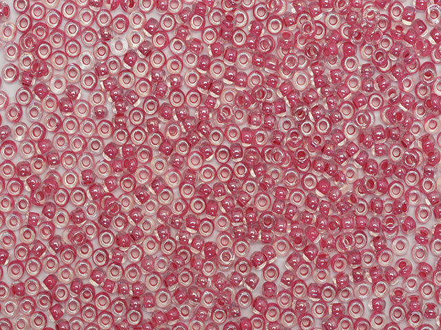 1 kg Preciosa Ornela Seed Beads Coated, Round Hole, Loose, Crystal, Colour Lined Red, Sfinx (38198), Glass, Czech Republic, OUTLET