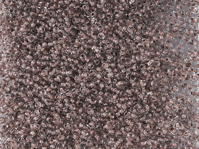 1 kg Preciosa Ornela Seed Beads Coated, Round Hole, Loose, Crystal, Colour Lined Brown (38318), Glass, Czech Republic, OUTLET