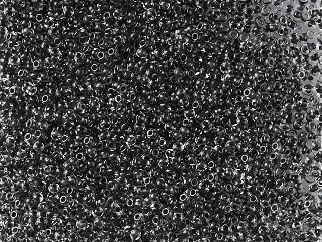 1 kg Preciosa Ornela Seed Beads Coated, Round Hole, Loose, Crystal, Colour Lined Black (38349), Glass, Czech Republic, OUTLET