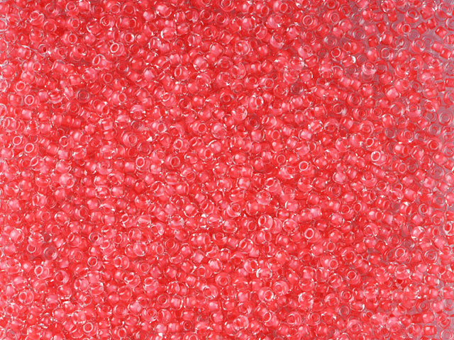 1 kg Preciosa Ornela Seed Beads Coated, Round Hole, Loose, Crystal, Colour Lined Red (38397), Glass, Czech Republic, OUTLET