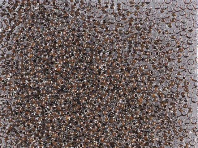 1 kg Preciosa Ornela Seed Beads Coated, Round Hole, Loose, Crystal, Colour Lined Brown (38418), Glass, Czech Republic, OUTLET