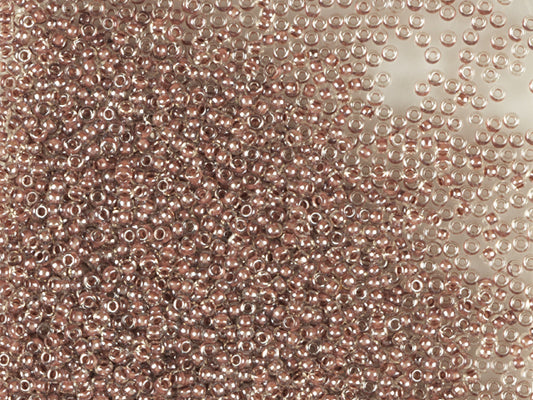 1 kg Preciosa Ornela Seed Beads Coated, Round Hole, Loose, Crystal, Colour Lined Brown, Sfinx (38619), Glass, Czech Republic, OUTLET