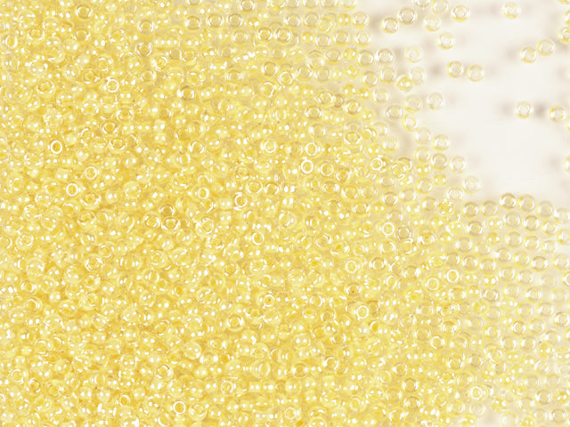 1 kg Preciosa Ornela Seed Beads Coated, Round Hole, Loose, Crystal, Colour Lined Yellow, Sfinx (38681), Glass, Czech Republic, OUTLET