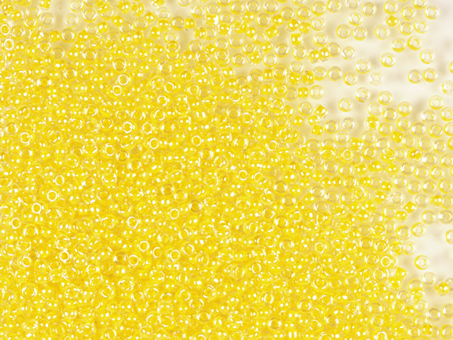 1 kg Preciosa Ornela 3-Cut Rocaille, Round Hole, Loose, Crystal, Colour Lined Yellow, Sfinx (38686), Glass, Czech Republic, OUTLET