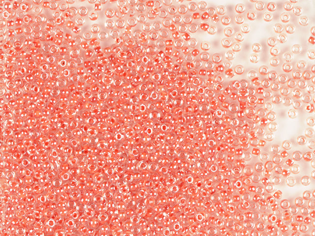 1 kg Preciosa Ornela Seed Beads Coated, Round Hole, Loose, Crystal, Colour Lined Orange, Sfinx (38689), Glass, Czech Republic, OUTLET
