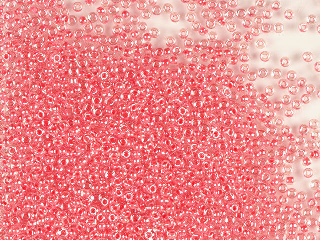 1 kg Preciosa Ornela Seed Beads Coated, Round Hole, Loose, Crystal, Colour Lined Red, Sfinx (38697), Glass, Czech Republic, OUTLET