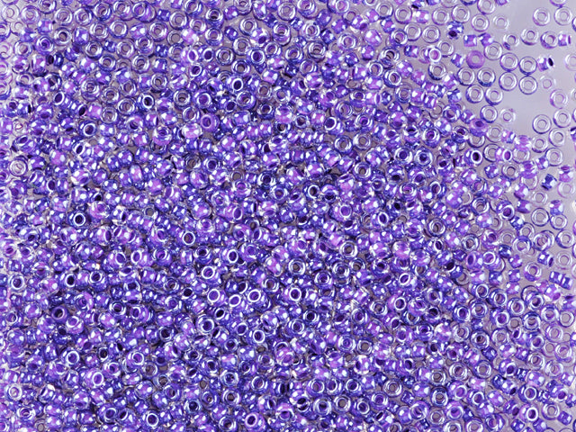 1 kg Preciosa Ornela Seed Beads Coated, Round Hole, Loose, Crystal, Colour Lined Violet, Sfinx (38828), Glass, Czech Republic, OUTLET