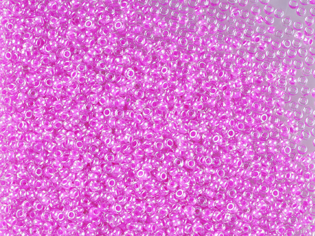 1 kg Preciosa Ornela Seed Beads Coated, Round Hole, Loose, Crystal, Colour Lined Pink, Sfinx (38877), Glass, Czech Republic, OUTLET