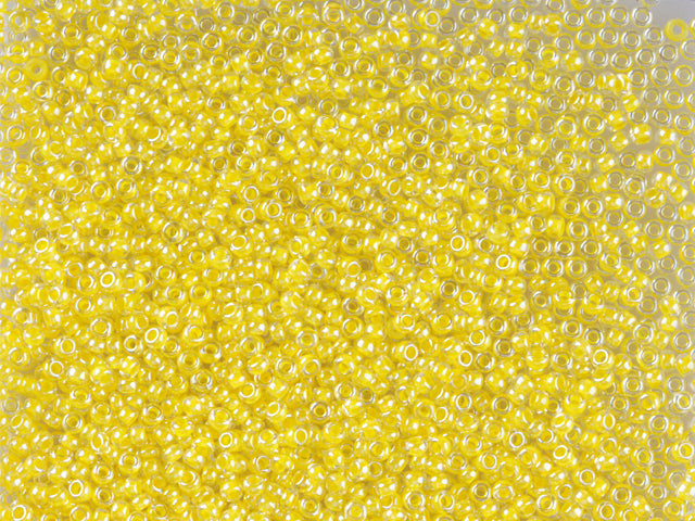 1 kg Preciosa Ornela Seed Beads Coated, Round Hole, Loose, Crystal, Colour Lined Yellow, Sfinx (38886), Glass, Czech Republic, OUTLET