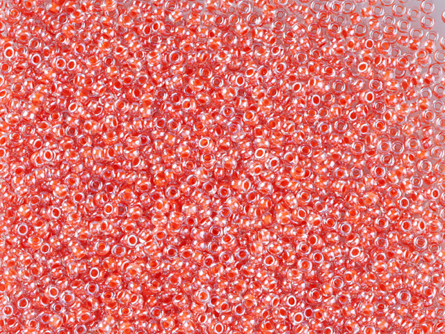 1 kg Preciosa Ornela Seed Beads Coated, Round Hole, Loose, Crystal, Colour Lined Orange, Sfinx (38889), Glass, Czech Republic, OUTLET