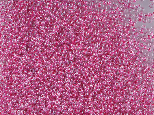 1 kg Preciosa Ornela Seed Beads Coated, Round Hole, Loose, Crystal, Colour Lined Red, Sfinx (38898), Glass, Czech Republic, OUTLET