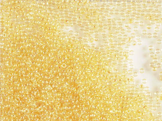 1 kg Preciosa Ornela Seed Beads Coated, Round Hole, Loose, Crystal, Yellow Lustered (48013), Glass, Czech Republic, OUTLET