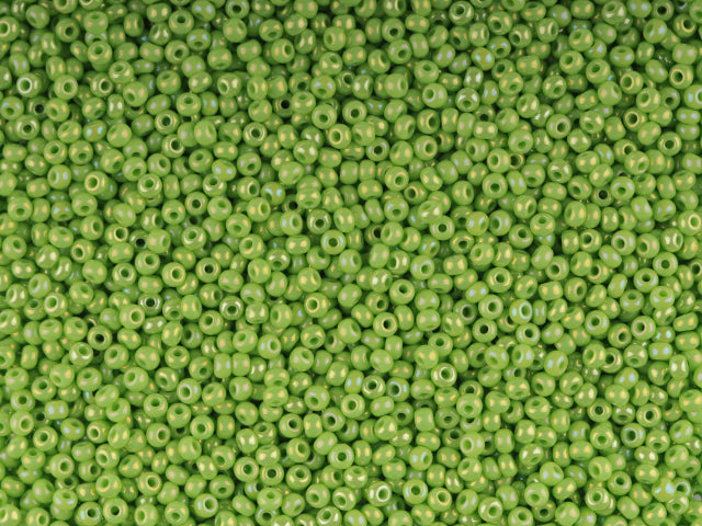 1 kg プレシオサ オルネラ シードビーズ コーティング 丸穴 ばら売り 不透明 ライトグリーン レインボー (54310) ガラス チェコ共和国 アウトレット