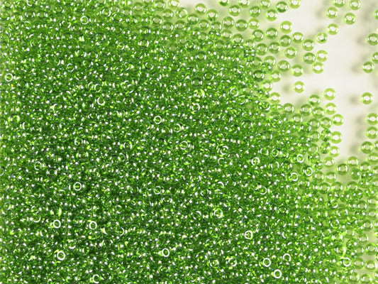 1 kg Preciosa Ornela Seed Beads Coated, Round Hole, Loose, Transp. Green, Sfinx (56430), Glass, Czech Republic, OUTLET