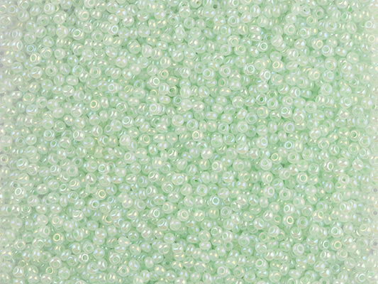 1 kg プレシオサ オルネラ シードビーズ コーティング ラウンドホール ルース アラバスターホワイト ライングリーン レインボー (57552) ガラス チェコ共和国 アウトレット