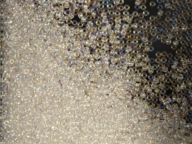 1 kg Preciosa Ornela Seed Beads Coated, Round Hole, Loose, Crystal, Rainbow (58205), Glass, Czech Republic, OUTLET