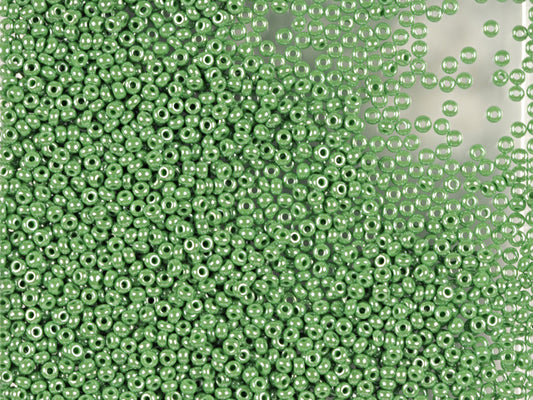 Wholesale (1kg / 500g) Preciosa Ornela Seed Beads Coated, Round Hole, Loose, Opaque Green, Sfinx (58250), Glass, Czech Republic, OUTLET