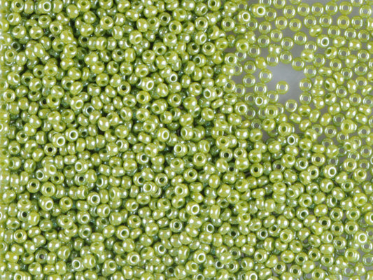 1 kg Preciosa Ornela Seed Beads Coated, Round Hole, Loose, Opaque Green, Sfinx (58430), Glass, Czech Republic, OUTLET