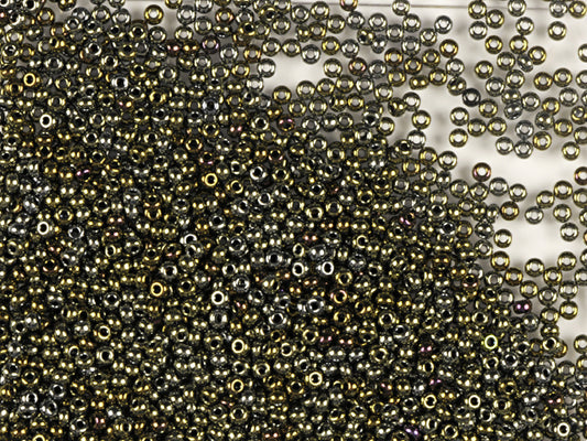 1 kg Preciosa Ornela Seed Beads Coated, Round Hole, Loose, Brown Iris (59115), Glass, Czech Republic, OUTLET