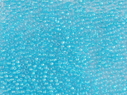 Wholesale (1kg / 500g) Preciosa Ornela 3-Cut Rocaille, Round Hole, Loose, Lt. Aquamarine, Colour Lined Blue-Green, Sfinx (61005), Glass, Czech Republic, OUTLET