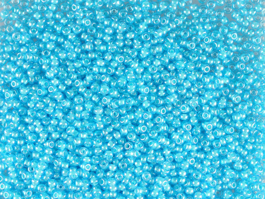 1 kg Preciosa Ornela Rocailles-Perlen beschichtet, rundes Loch, lose, Aquamarin, Farbe gefüttert Aqua, Sfinx (61015), Glas, Tschechische Republik, OUTLET