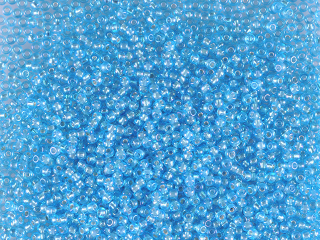 1 kg Preciosa Ornela Seed Beads Coated, Round Hole, Mat, Loose, Aquamarine, Silver Lined, Rainbow (67019), Glass, Czech Republic, OUTLET