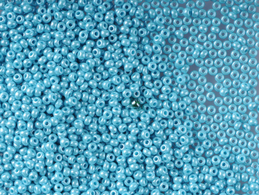 1 kg Preciosa Ornela Seed Beads Coated, Round Hole, Loose, Turquoise, Sfinx (68030), Glass, Czech Republic, OUTLET