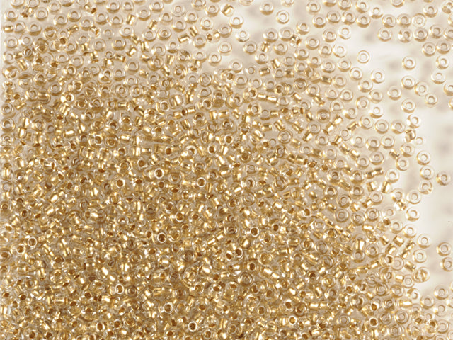 1 kg Preciosa Ornela Seed Beads Coated, Round Hole, Loose, Crystal, Colour Lined Bronze (68106), Glass, Czech Republic, OUTLET