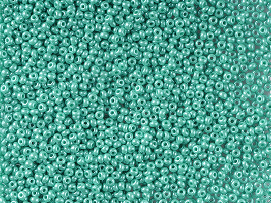 1 kg Preciosa Ornela Rocailles Beads beschichtet, rundes Loch, lose, grün türkis, Sfinx (68130), Glas, Tschechische Republik, OUTLET