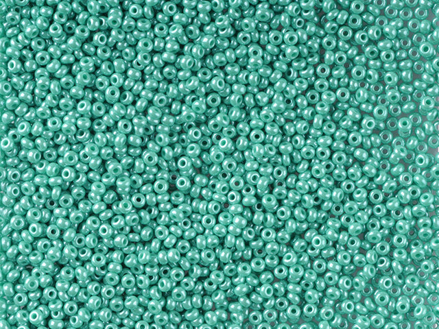 1 kg Preciosa Ornela Seed Beads Coated, Round Hole, Loose, Green Turquoise, Sfinx (68130), Glass, Czech Republic, OUTLET