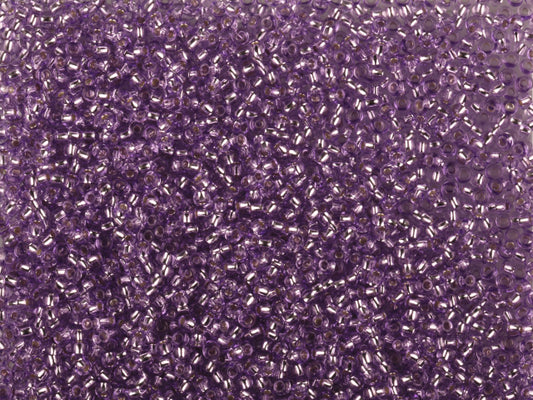 1 kg Preciosa Ornela Seed Beads Coated, Round Hole, Loose, Violet 2 Dyed Crystal, Silver Lined (78123), Glass, Czech Republic, OUTLET