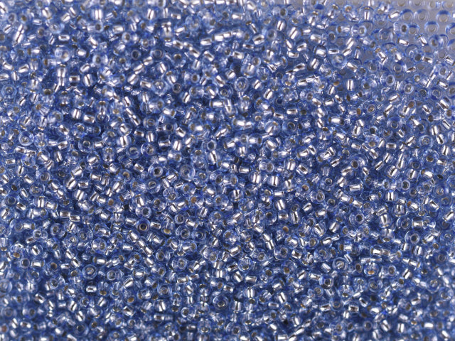 1 kg Preciosa Ornela Seed Beads Coated, Round Hole, Loose, Blue 2 Dyed Crystal, Silver Lined (78131), Glass, Czech Republic, OUTLET