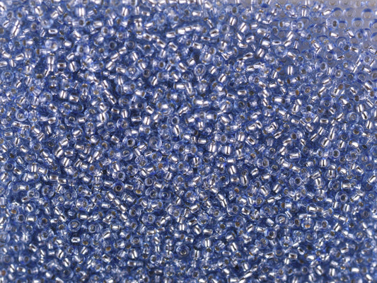 1 kg Preciosa Ornela Seed Beads Coated, Round Hole, Loose, Blue 2 Dyed Crystal, Silver Lined (78131), Glass, Czech Republic, OUTLET