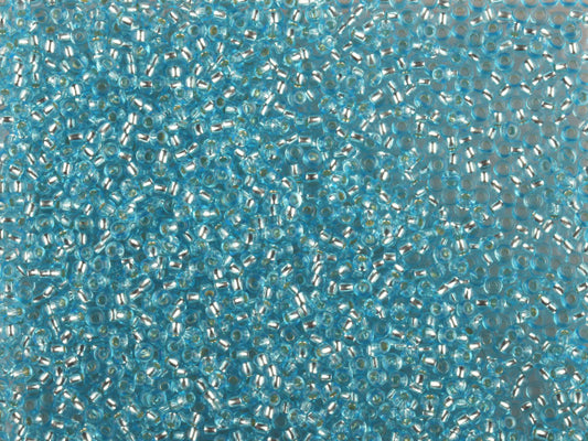 1 kg Preciosa Ornela Seed Beads Coated, Round Hole, Loose, Blue-Green 2 Dyed Crystal, Silver Lined (78134), Glass, Czech Republic, OUTLET