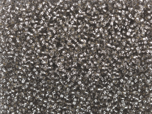 1 kg Preciosa Ornela Seed Beads Coated, Round Hole, Loose, Grey 2 Dyed Crystal, Silver Lined (78141), Glass, Czech Republic, OUTLET