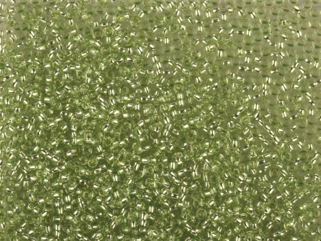 1 kg Preciosa Ornela Seed Beads Coated, Round Hole, Loose, Green 2 Dyed Crystal, Silver Lined (78154), Glass, Czech Republic, OUTLET