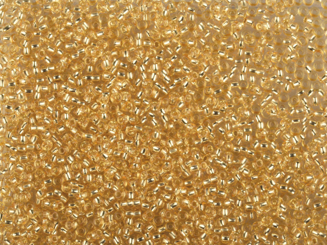 1 kg Preciosa Ornela Seed Beads Coated, Round Hole, Loose, Yellow 2 Dyed Crystal, Silver Lined (78182), Glass, Czech Republic, OUTLET