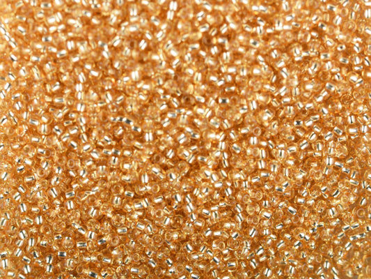 1 kg Preciosa Ornela Seed Beads Coated, Round Hole, Loose, Orange 2 Dyed Crystal, Silver Lined (78183), Glass, Czech Republic, OUTLET