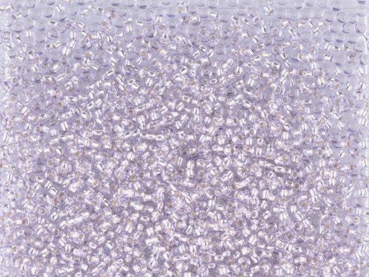 1 kg Preciosa Ornela Seed Beads Coated, Round Hole, Loose, Violet 1 Dyed Crystal, Silver Lined (78221), Glass, Czech Republic, OUTLET