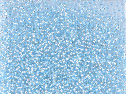 1 kg Preciosa Ornela Seed Beads Coated, Round Hole, Loose, Blue 1 Dyed Crystal, Silver Lined (78232), Glass, Czech Republic, OUTLET