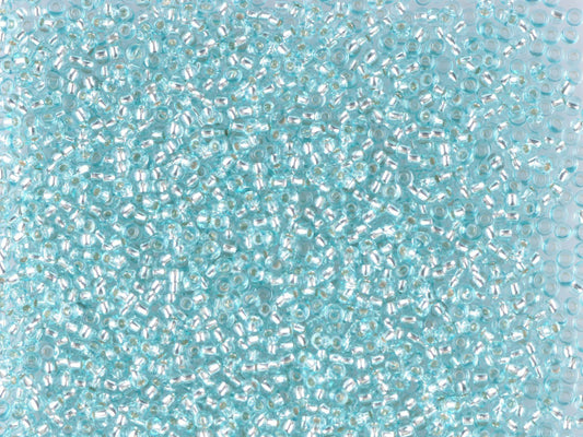 1 kg Preciosa Ornela Seed Beads Coated, Round Hole, Loose, Blue-Green 1 Dyed Crystal, Silver Lined (78233), Glass, Czech Republic, OUTLET